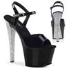 Pleaser - SKY309CHRS Sandale à bride à la cheville, Pole dance chaussures - Chaussures de pole dance - Noir/Couleur argent Product image